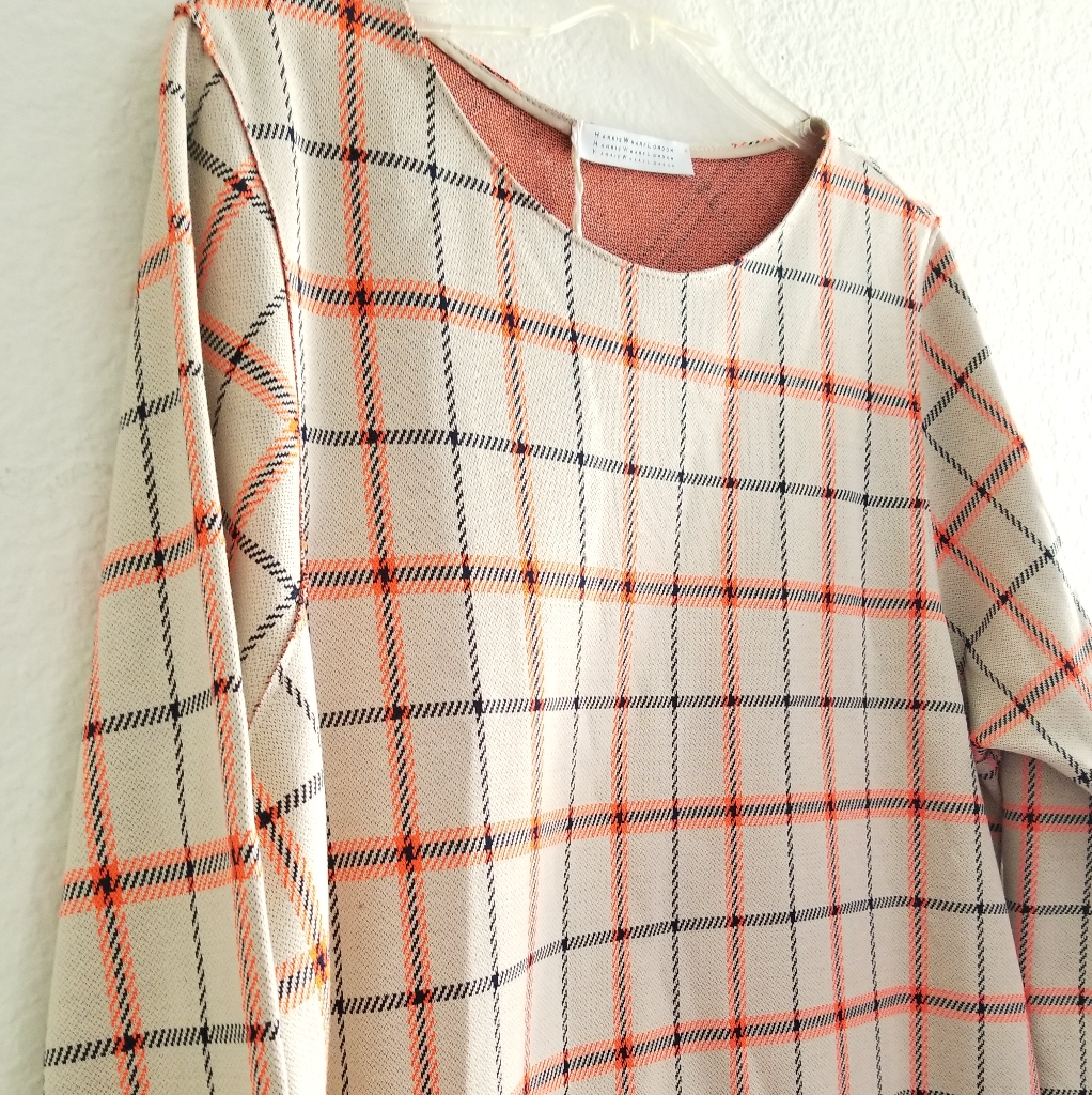 Harris Wharf London Plaid Midi Dress Size It 46 Beige Cream — image 5 of 8